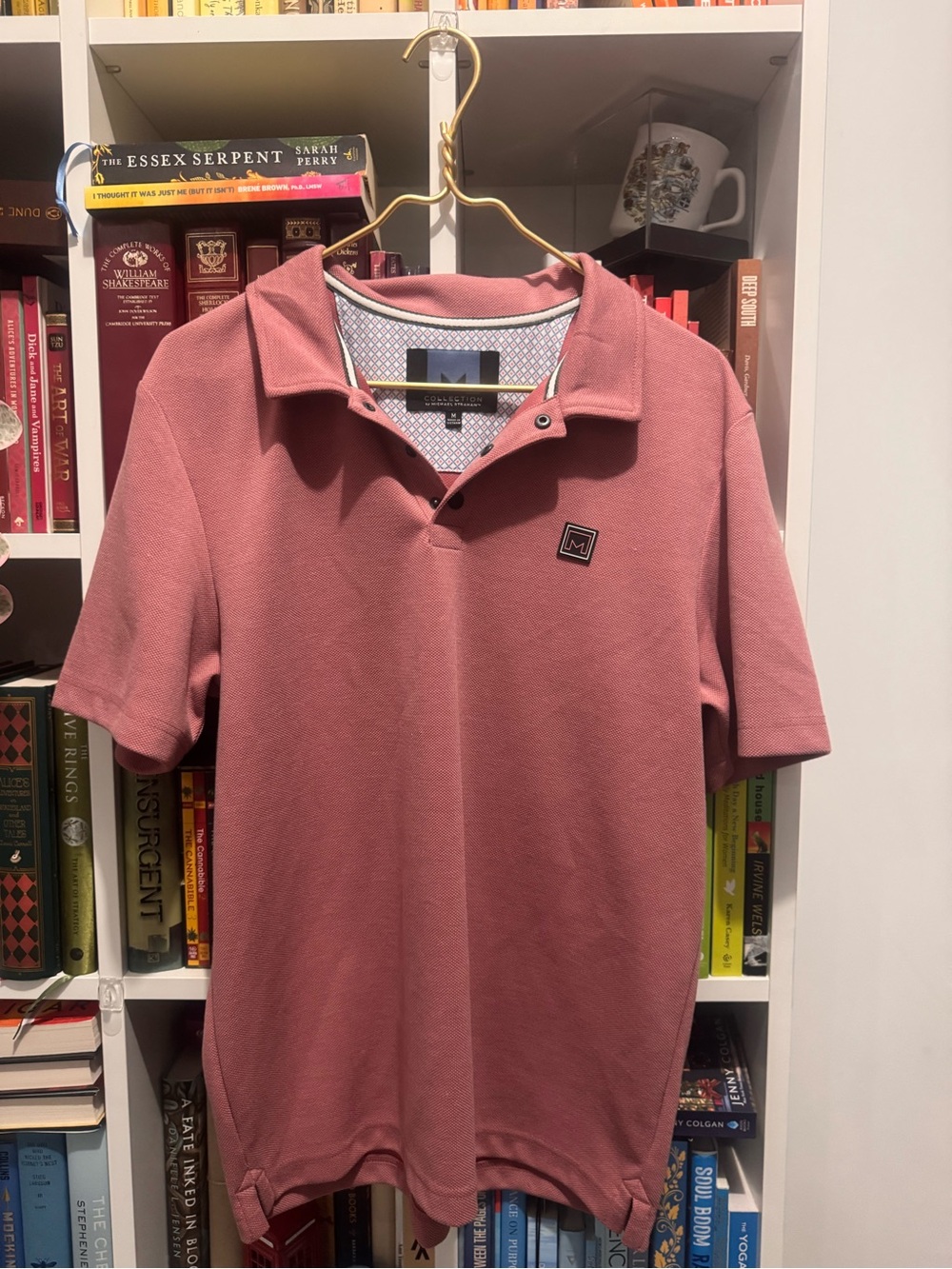 Men's Pink Short-Sleeve Polo Shirt